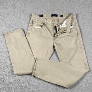 Lucky Brand 121 Slim Straight Chino Pants Men's 32x30 Beige Causal Slacks